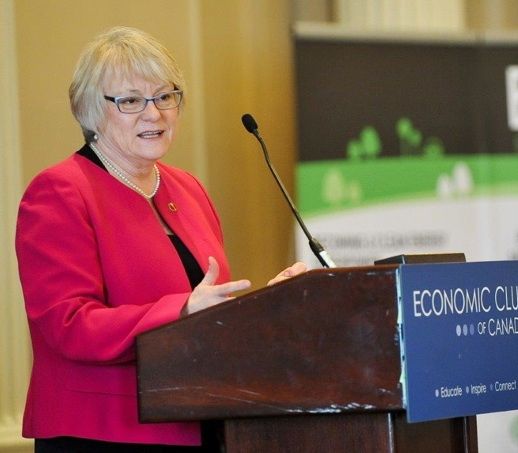 Senator JoAnne Buth, shown here speaking to the Canadian Renewable Fuels Association in Ottawa in April, will become CEO of Cigi in September. (SenatorButh.ca)
