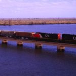 A freight train at Manchac, La., about 75 km east of Baton Rouge. (CN.ca)
