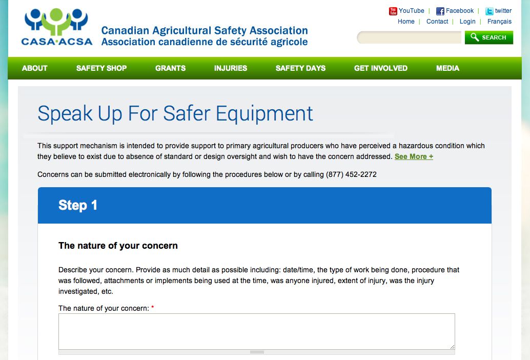 Service to flag possible farm equipment safety issues