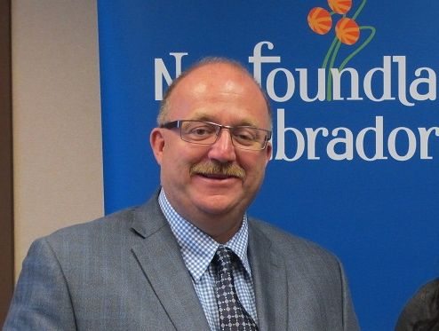 Newfoundland and Labrador’s Fisheries Minister Vaughn Granter, shown here at a scholarship presentation in November, is now also the minister responsible for the provincial Forestry and Agrifoods Agency. (Gov.NL.ca)
