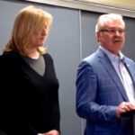 Transport Minister Lisa Raitt and Agriculture Minister Gerry Ritz, shown here in Winnipeg last March, won’t be extending mandatory minimum grain handles, which end Saturday. (Dave Bedard photo)
