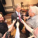 Michael McCain, shown here in Winnipeg on April 15, reported an improved Q1 for Maple Leaf Foods as it shuts the last of its “duplicative” further-processing plants. (Manitoba Co-operator photo by Shannon VanRaes)
