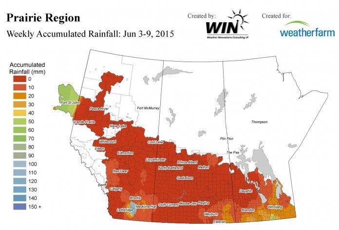 Dry areas of Prairies still waiting for rain