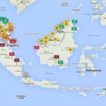 Air quality index site AQICN.org’s real-time map for Indonesia and surrounding jurisdictions for Sept. 29 at about 7 p.m. CT. The site categorizes readings between 201 to 300 as “very unhealthy” and greater than 300 as “hazardous.” (AQICN.org)

