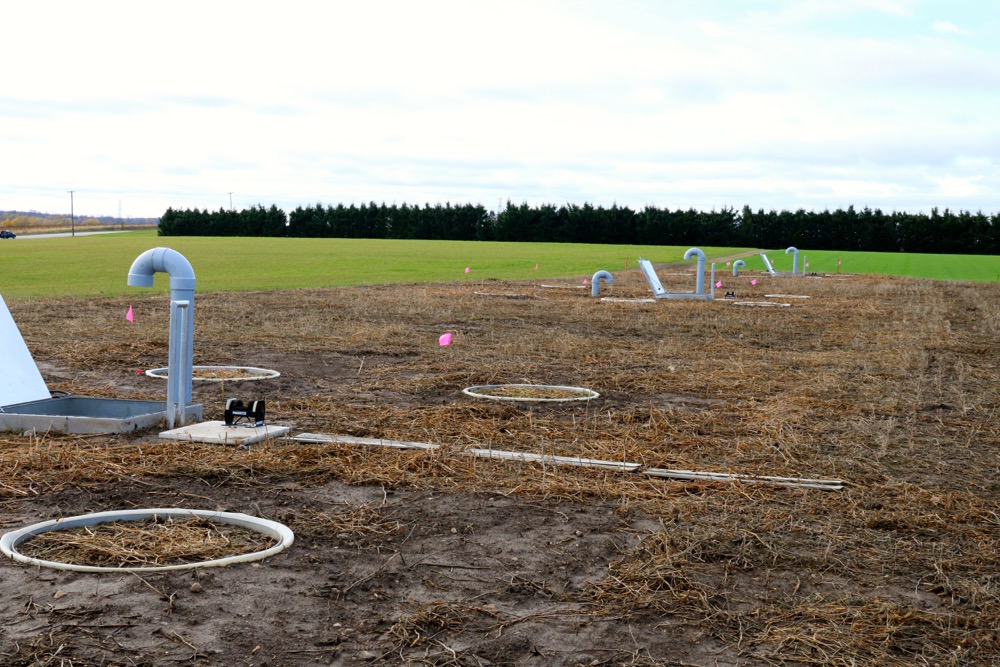 The project may look simple from above ground, but underground many sensors and scales take complex soil measures.
