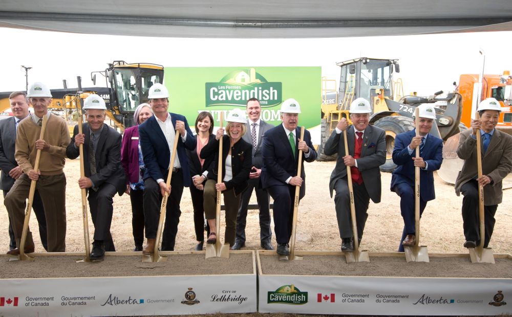 Officials break ground for Cavendish Farms’ new potatp plant at Lethbridge on Sept. 18. (Alberta.ca)