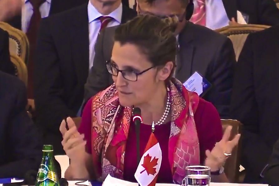 Foreign Affairs Minister Chrystia Freeland in Washington, D.C. on May 31, 2017. (Global Affairs Canada screengrab via YouTube)
