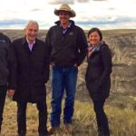 James Hargrave (second from right) in September 2016 with provincial Agriculture Minister Oneil Carlier, Medicine Hat MLA Bob Wanner and Environment Minister Shannon Phillips. (AlbertaGrazingLease.ca)