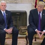 U.S. President Donald Trump (r) and Vice-President Mike Pence meet with Congressional leadership Dec. 7 in Washington. (Video screengrab from WhiteHouse.gov)
