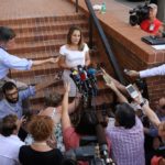 Candian Foreign Minister Chrystia Freeland speaks to journalists outside the U.S. Trade Representative’s office in Washington on Aug. 28. (Photo: Reuters/Chris Wattie)

