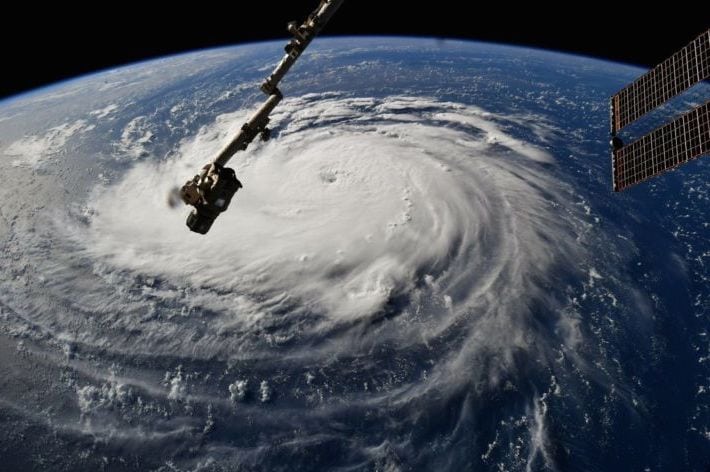 Astronaut Rickey Arnold’s view of Hurricane Florence from the International Space Station on Sept. 10, 2018. (NASA photo)
