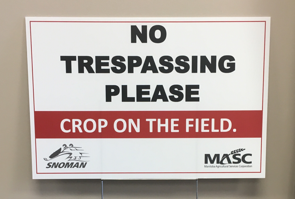 Snoman will be posting signs like this along trails as volunteer capacity and weather allow.