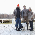 (Left to right) Michelle, Randy and Solange pose in the wintering yard.