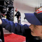 Foster Perkin, 15, takes machinery from fresh off the road to show ready in the days before Ag Days.