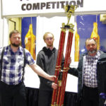 Representatives from Deerboine Colony display their trophy after taking first place in this year’s pork quality competition.