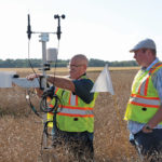 Guy Ash demonstrates how weather station data is used to help inform production decisions.