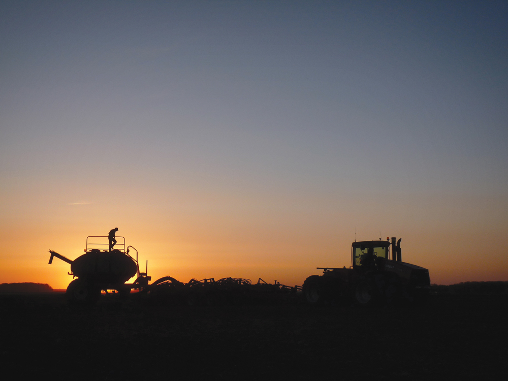 This is hands down one of my favourite farm photos. As with most, I just happened to be in the right place at the right time. I was out for an evening walk with our dog and as the sun was setting my husband stopped to make sure he had enough canola seed and fertilizer to finish the field he was working in that night. The light was magical and the cool spring air was still and rich with the scent of freshly worked soil. This photo evokes so much emotion. It speaks to the dedication and determination it takes to farm, and to the advancements we are fortunate to have compared with our ancestors. To how my life has been enriched by living here, being a part of our family farm and this amazing industry.