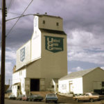 The United Grain Growers 45,000-bushel elevator at Minnedosa in 1969.