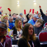 Beef producers vote on this year’s batch of resolutions, many of which dealt with Agricultural Crown Lands, during the Manitoba Beef Producers annual meeting in Brandon Feb. 6-7.