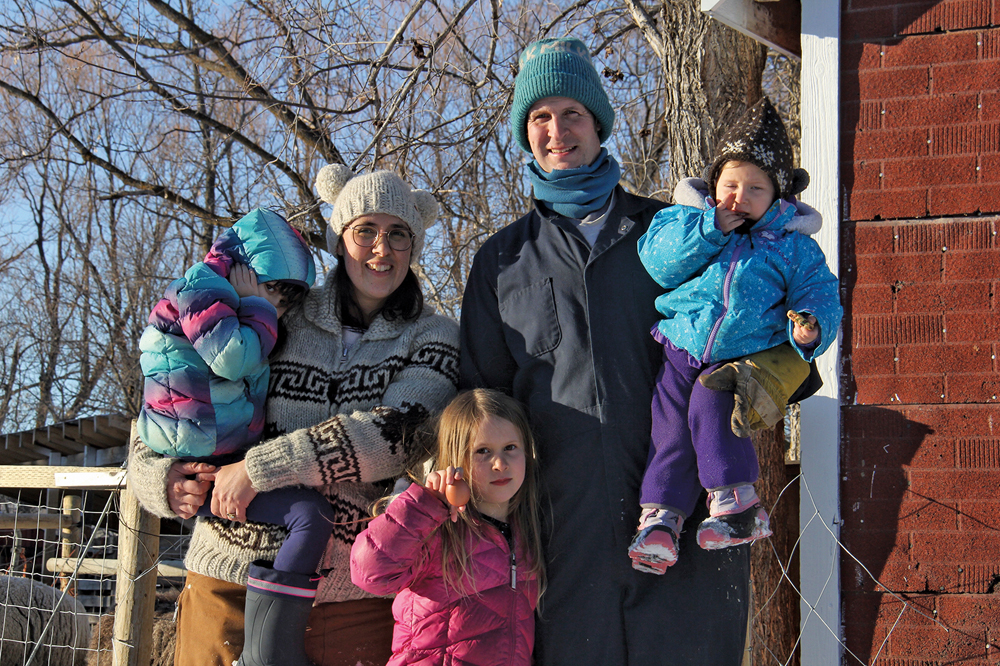 Joey Fiola and Christel Lanthier and their three daughters, Olivia (6), Anne Rose (4) and Lila (1).