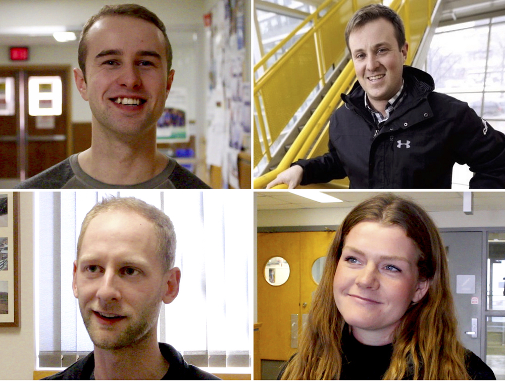Clockwise from top left: Acey Brinkman, Colin Penner, Jill Martens, Garrett Sawatsky.