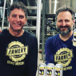 Farmery owners Lawrence (left) and Chris Warwaruk display hand sanitizer, made in their brewery in Neepawa.