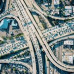 File photo of pre-COVID-19 rush-hour traffic on the interchange between the Interstate 10 and 110 freeways near downtown Los Angeles. (Art Wager/E+/Getty Images)