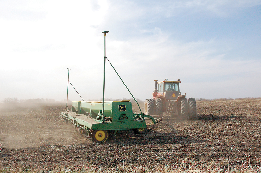 Manitoba&rsquo;s Agriculture Department reported seeding at about 42 per cent complete at the end of the second week of May, down from the three-year average of about 55 per cent.