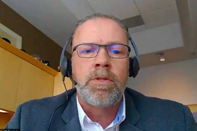 Canadian Poultry and Egg Processors Council chair and Exceldor vice-president Joel Cormier addresses the Commons standing committee on agriculture on May 29. (Video screengrab from Parl.gc.ca)
