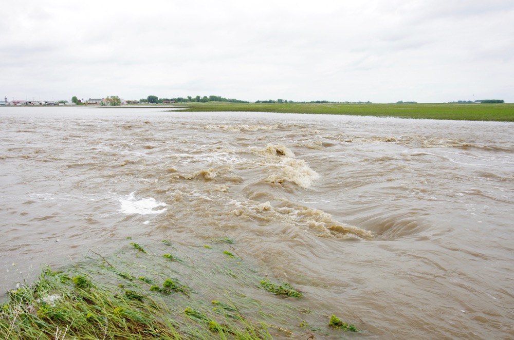 Rapids replace what was once an approach just north of Brandon June 29 following intense thunderstorms dropping torrential rains.
