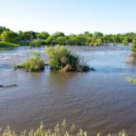Neepawa's green space north of Highway 16 fills with flood water July 1 after one out of a string of storms to cause flooding across western Manitoba. 