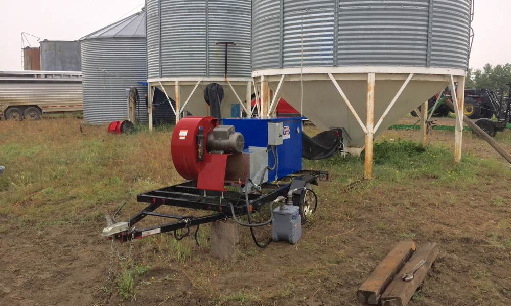 Adding heat, such as from a portable direct flame heater like this one, can turn “poor drying days into good drying days.”
