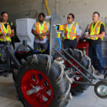 The ROTT has rear and side outriggers to prevent it from tipping over entirely.