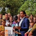 Wab Kinew at a recent press event.