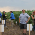 University of Manitoba researchers Mario Tenuta, Don Flaten and Xiaopeng Gao, along with provincial soil fertility specialist John Heard, were at the field tour site July 23 to answer questions.