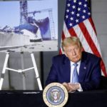 U.S. President Donald Trump participates in a disaster recovery briefing following last week’s severe windstorm, at the Eastern Iowa Airport in Cedar Rapids on Aug. 18, 2020. (Photo: Reuters/Tom Brenner)
