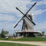 The most famous structure on the site is this recreation of a working windmill.