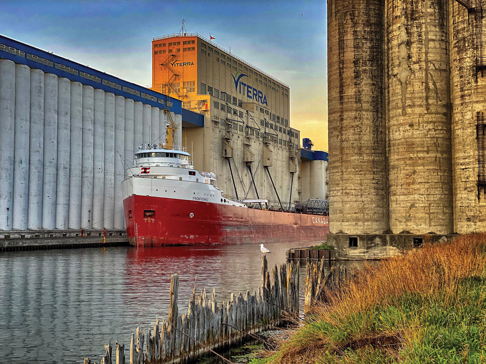 CSL Frontenac loading grain at the Port of Thunder Bay. 