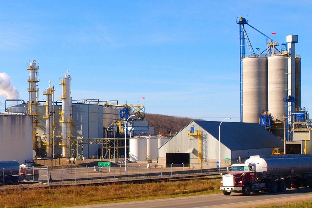 Husky Energy’s ethanol plant at Minnedosa, Man., about 45 km north of Brandon. (HuskyGrain.com)
