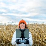 drone pilot in cornfield