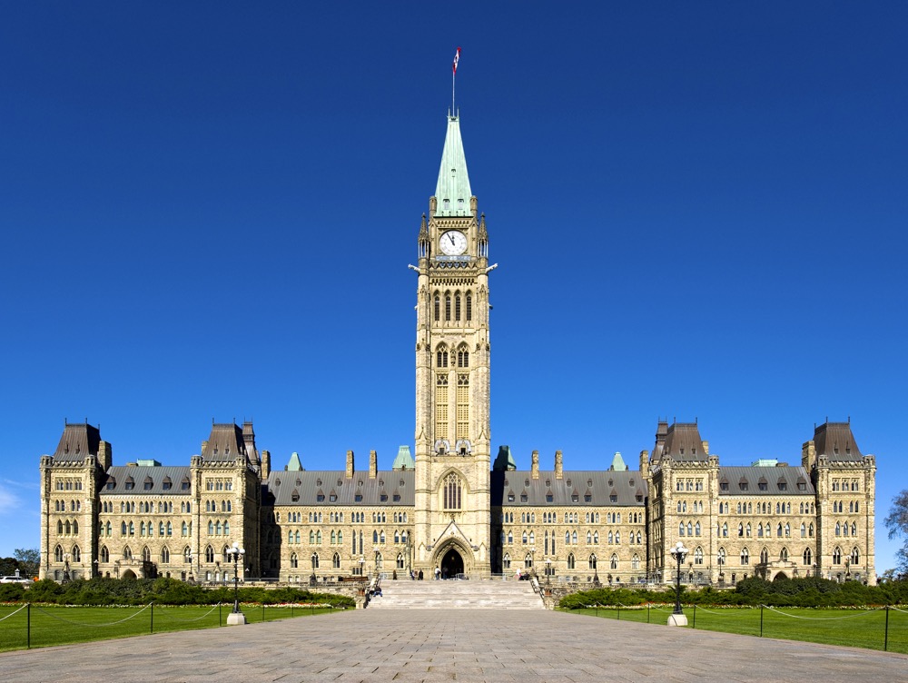 Centre Block at Parliament Hill in Ottawa, Canada.