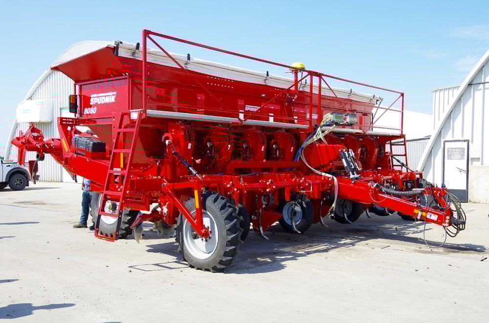 A modified, one-pass seeder and hilling system from Spudnik was key to Berry’s foray into direct-seeded potatoes.
