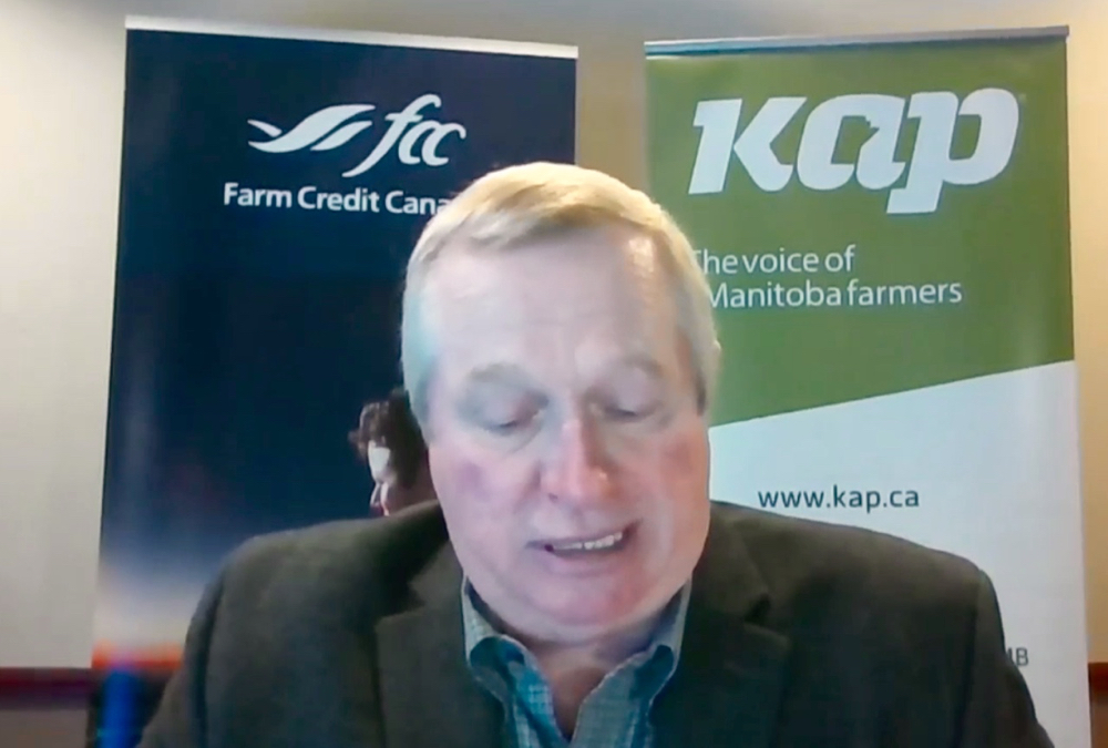 Keystone Agricultural Producers president Bill Campbell speaks during an online meeting, Jan. 26, 2021.
