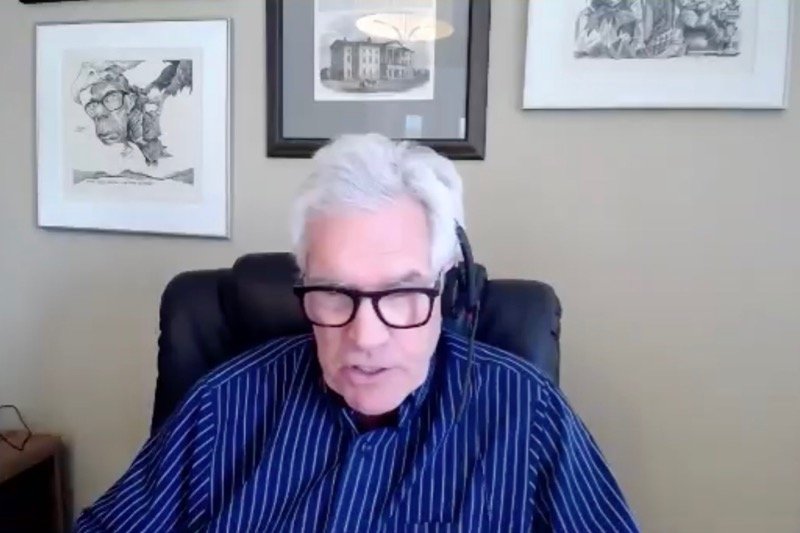 Winnipeg South Centre MP Jim Carr speaks to the Canadian Crops Virtual Convention on March 2, 2021. (CCVC video screengrab)
