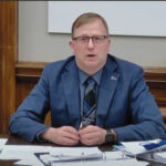 Derek Johnson, minister of municipal relations, speaks during a meeting of the standing committee on social and economic development on April 19. photos: SCREENSHOT/KAP