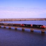 A freight train at Manchac, La., about 75 km east of Baton Rouge. (CN.ca)