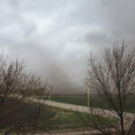 A very dry period caused a major bout of blowing dust earlier this month, seen here near the outskirts of Portage la Prairie.