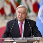 UN Secretary-General Antonio Guterres arrives at the European Council for an EU summit on June 24, 2021.