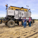 While the DOT autonomous platform (shown here at a recent seeding demonstration at the Olds College Smart Farm) is scaled for large farms, others are designed for small operations, such as vineyards and orchards. But both represent important milestones in the evolution of farm equipment, say experts.