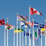 File photo of the flags of Canada and its provinces and territories at Canada Place in Vancouver. (lilly3/iStock/Getty Images)

